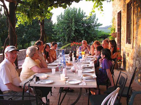 Outdoor dining in Tuscany