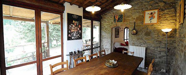 Dining room of our Chianti vacation accommodations